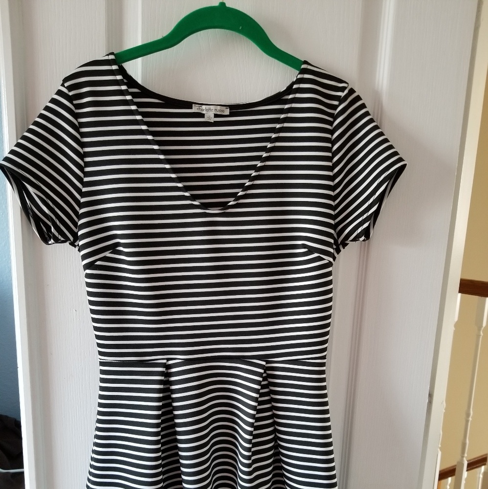 Ladies Charlotte Russe Black& White striped dress